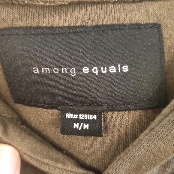 Mens Among equals army green hoodie size Medium - Picture 13 of 13